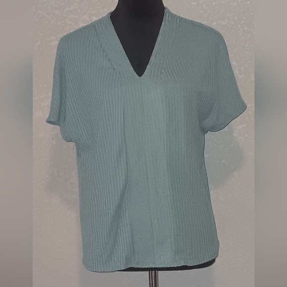 Light Blue Ribbed Top - Picture 1 of 5